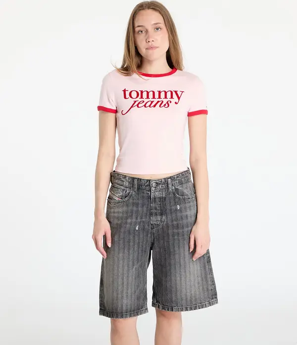 Tommy Hilfiger Тениска Tommy Jeans Slim Script Tee Pink M