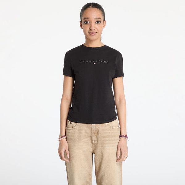 Tommy Hilfiger Тениска Tommy Jeans Slim Tonal Linear Tee Black S