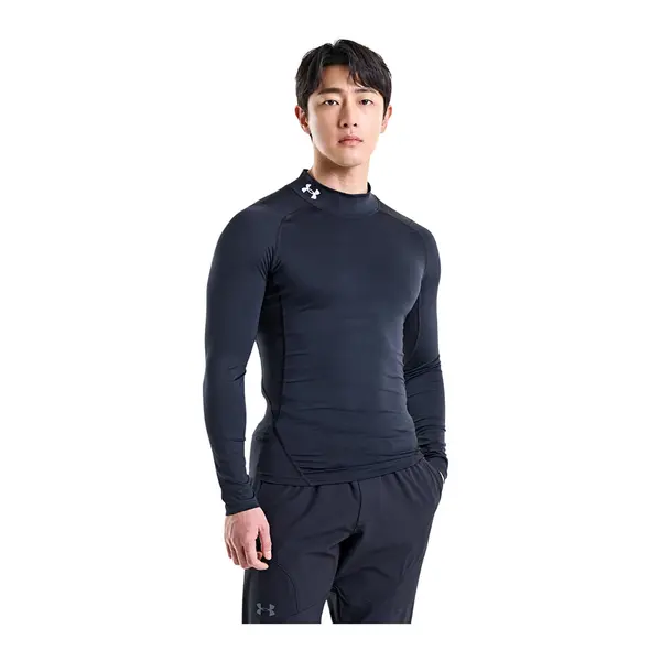 Under Armour Тениска Under Armour Hg Armour Comp Mock LS Black/ White S