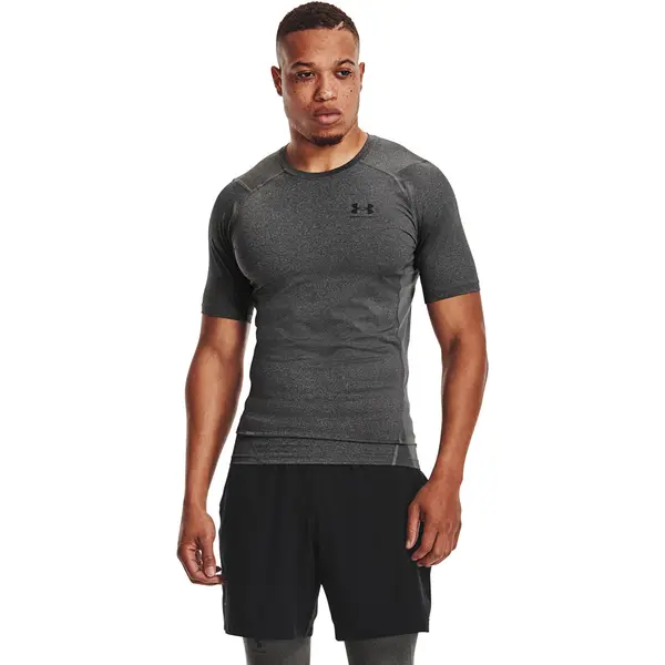 Under Armour Тениска Under Armour Hg Armour Comp SS Tee Carbon Heather/ Black XL