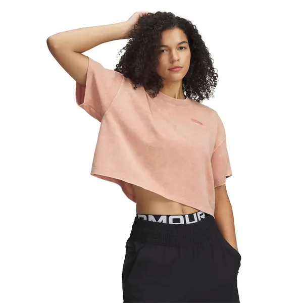 Under Armour Тениска Under Armour HWT WASH SS Tee Canyon Pink/ Canyon Pink L