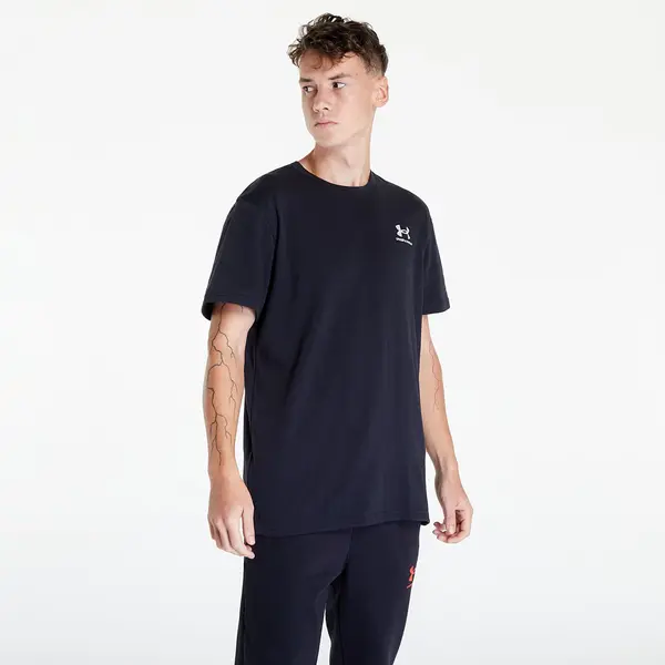 Under Armour Тениска Under Armour Logo Emb Heavyweight Ss Black/ White XXL