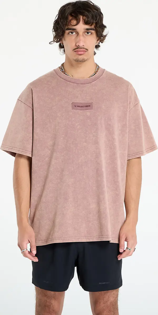 Under Armour Тениска Under Armour Project Rock Hwt OS Tee Maroon S