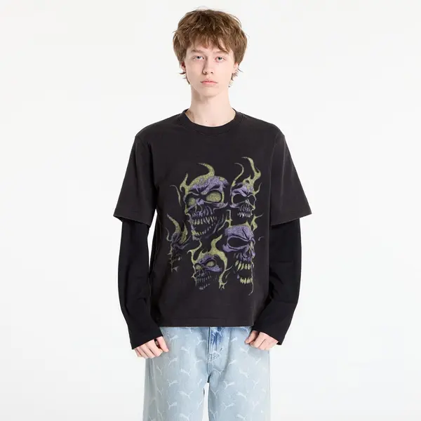 Wasted Paris Тениска Wasted Paris M Skull T Age Faded Black/ Black XL