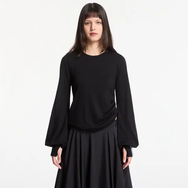 Y-3 Тениска Y-3 Wool Cinched Drape Long Sleeve Long-Sleeve Top Black XS