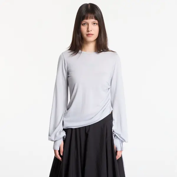 Y-3 Тениска Y-3 Wool Cinched Drape Long Sleeve Long-Sleeve Top Lgh Solid Grey L