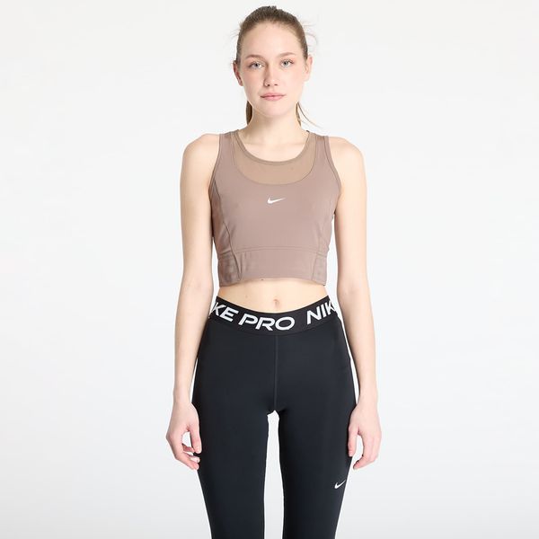 Nike Топ Nike Pro Women's Dri-FIT Cropped Tank Top Mink Brown/ White XS
