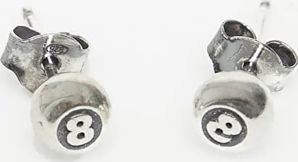 TwoJeys TwoJeys 8 Ball Earrings Silver Universal