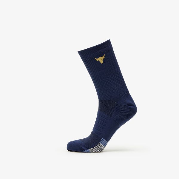 Under Armour Under Armour Project Rock Ad Playmaker 1-Pack Mid Socks Midnight Navy/ Hushed Blue/ Metallic Gold