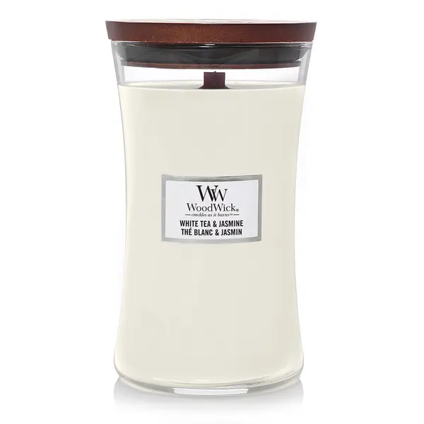 WoodWick Woodwick Large Hourglass Candle White Tea & Jasmine Universal