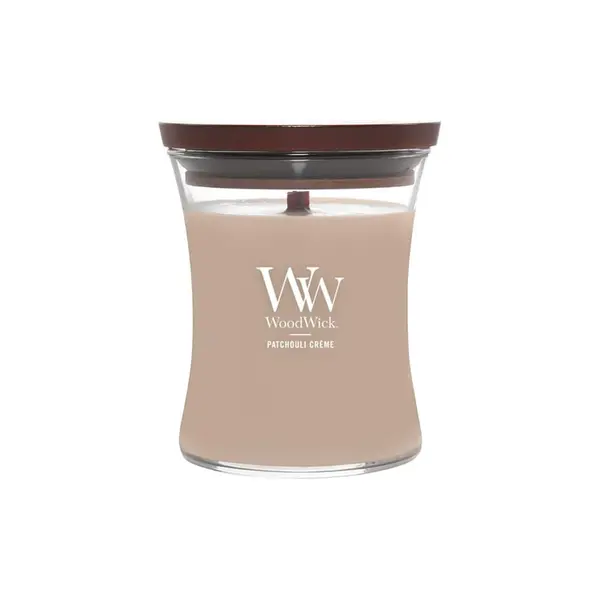 WoodWick Woodwick Medium Hourglass Candle Patchouli Creme Universal