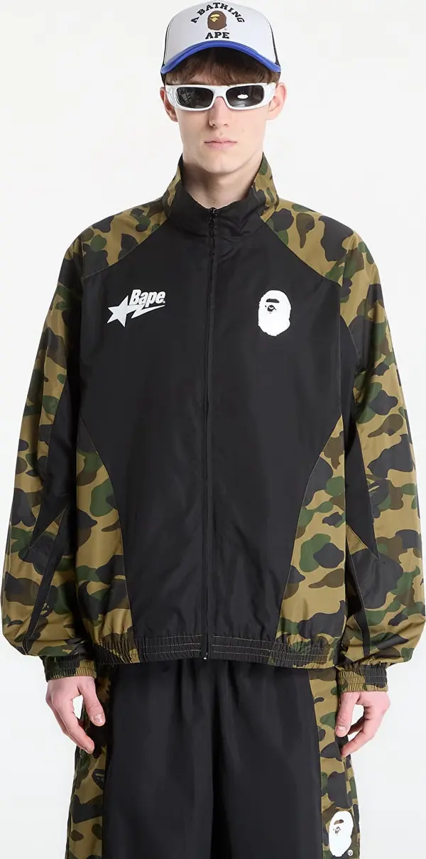 A BATHING APE Яке A BATHING APE 1St Camo Stand Collar Track Jacket UNISEX Green XL