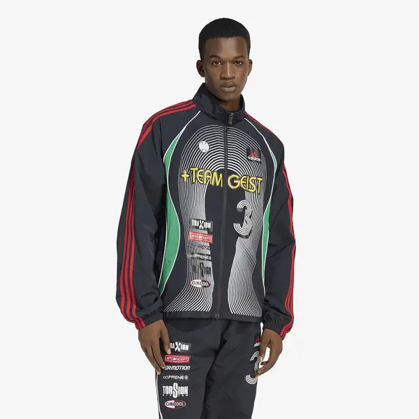 adidas Originals Яке adidas Teamgeist Moto Tracktop Black/ White/ Better Scarlet XL