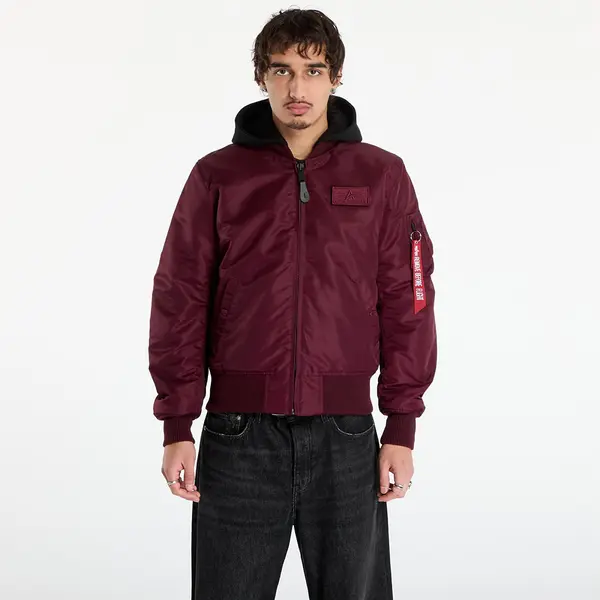 Alpha Industries Яке Alpha Industries MA-1 Zip Hood Backprint Dark Cherry XL
