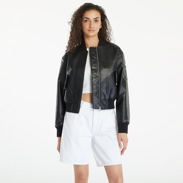 Calvin Klein Яке Calvin Klein Jeans Faux Leather Bomber Jacket Black XS