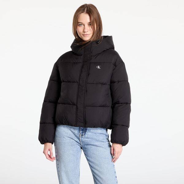 Calvin Klein Яке Calvin Klein Jeans Logo Short Hooded Puffer Jacket Black L