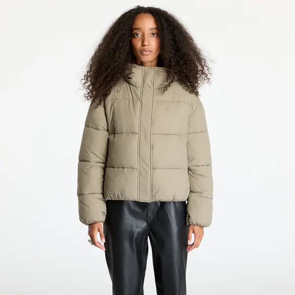 Calvin Klein Яке Calvin Klein Jeans Logo Short Hooded Puffer Jacket Gray S