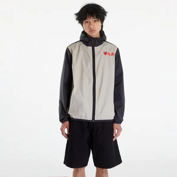 Comme des Garçons PLAY Яке Comme des Garçons PLAY x K-Way Claude Contrast Jacket UNISEX Beige Grey/ Black XL