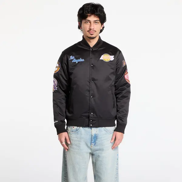 Mitchell & Ness Яке Mitchell & Ness NBA Blackout Heavyweight Satin Jacket Los Angeles Lakers Black M