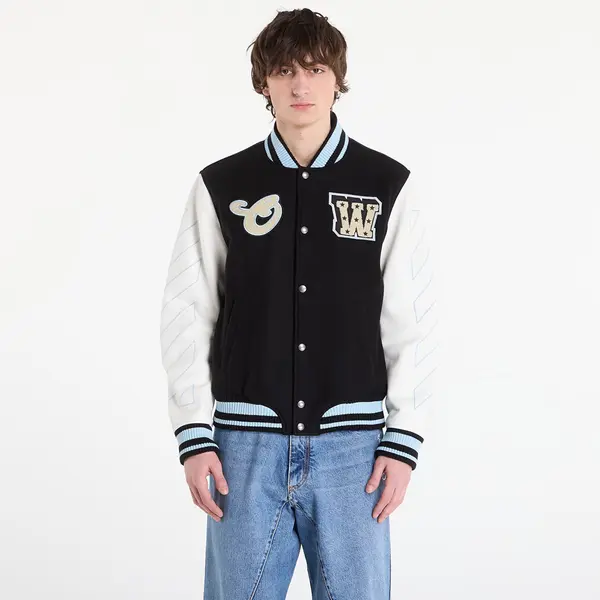 Off-White Яке Off-White Star Logo Lea Wool Varsity Jacket Black M