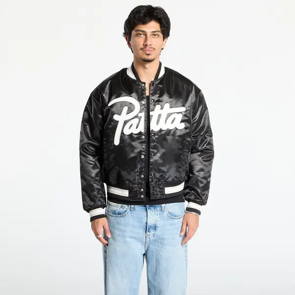 Patta Яке Patta Script Logo Satin Varsity Jacket UNISEX Black M
