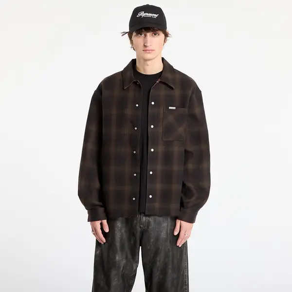 REPRESENT Яке REPRESENT Bonded Reversible Check Shirt Nero L
