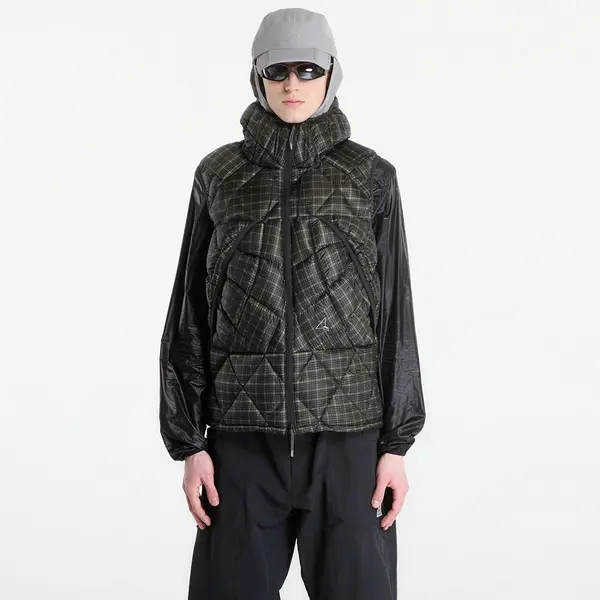 ROA Яке ROA Nuna 600 Fill Power Printed Check Hooded Down Vest Anthracite M
