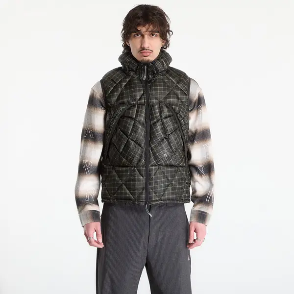 ROA Яке ROA Nuna 600 Fill Power Printed Check Hooded Down Vest Anthracite S