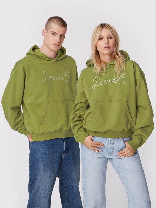 2005 2005 Суитшърт Unisex 2005 X Leeves „2eeve5” Зелен Relaxed Fit