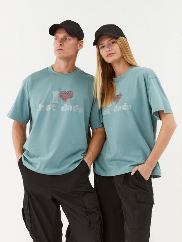 2005 2005 Тишърт Hot Dads Tee Син Oversize