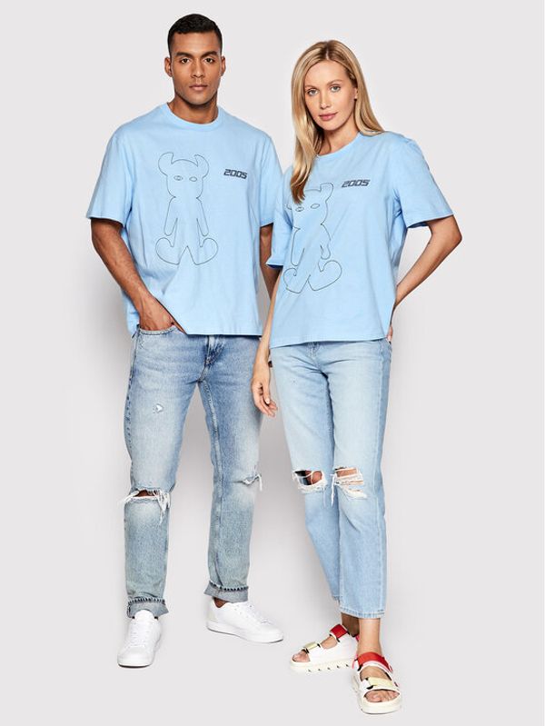 2005 2005 Тишърт Unisex Horned Син Relaxed Fit