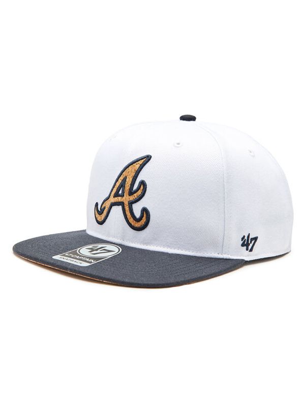 47 Brand 47 Brand Шапка с козирка MLB Atlanta Braves Corkscrew '47 CAPTAIN B-CORKS01WBP-WH Бял