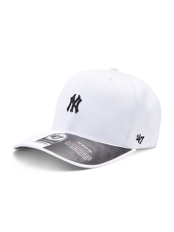 47 Brand 47 Brand Шапка с козирка MLB New York Yankees Base Runner '47 MVP DP B-BRMDP17WBP-WHA Бял