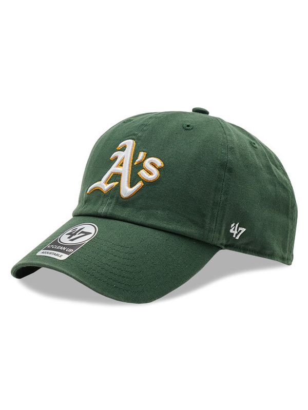 47 Brand 47 Brand Шапка с козирка Mlb Oakland Athletics B-RGW18GWS-DGE Зелен