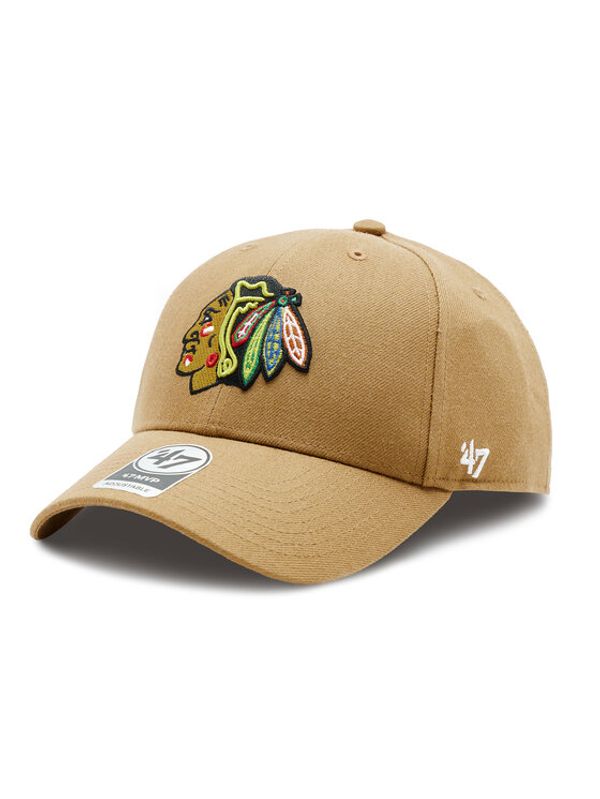47 Brand 47 Brand Шапка с козирка NHL Chicago Blackhawks '47 MVP SNAPBACK H-MVPSP04WBP-QL Кафяв