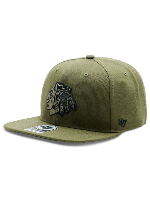 47 Brand 47 Brand Шапка с козирка NHL Chicago Blackhawks Ballpark Camo 47 CAPTAIN H-BCAMO04WBP-SW Зелен