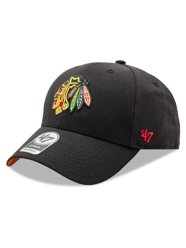 47 Brand 47 Brand Шапка с козирка NHL Chicago Blackhawks Ballpark Snap '47 MVP H-BLPMS04WBP-BKA Черен