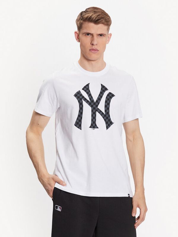 47 Brand 47 Brand Тишърт New York Yankees Checkerboard '47 Echo Tee Бял Regular Fit