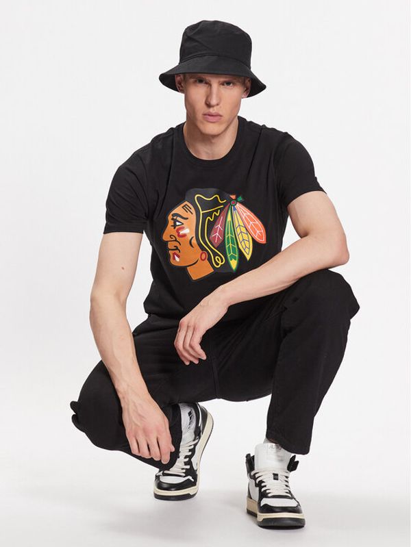 47 Brand 47 Brand Тишърт NHL Chicago Blackhawks Imprint '47 Echo Tee HH004TEMIME544230JK Черен Regular Fit