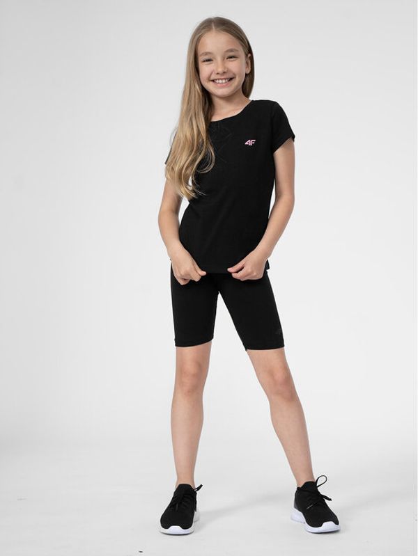 4F 4F Колоездачни шорти 4FJSS23TTIGF037 Черен Slim Fit