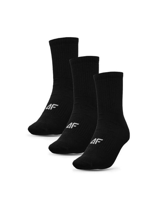 4F 4F Комплект 3 чифта дълги чорапи мъжки 4FAW23USOCM205 Черен