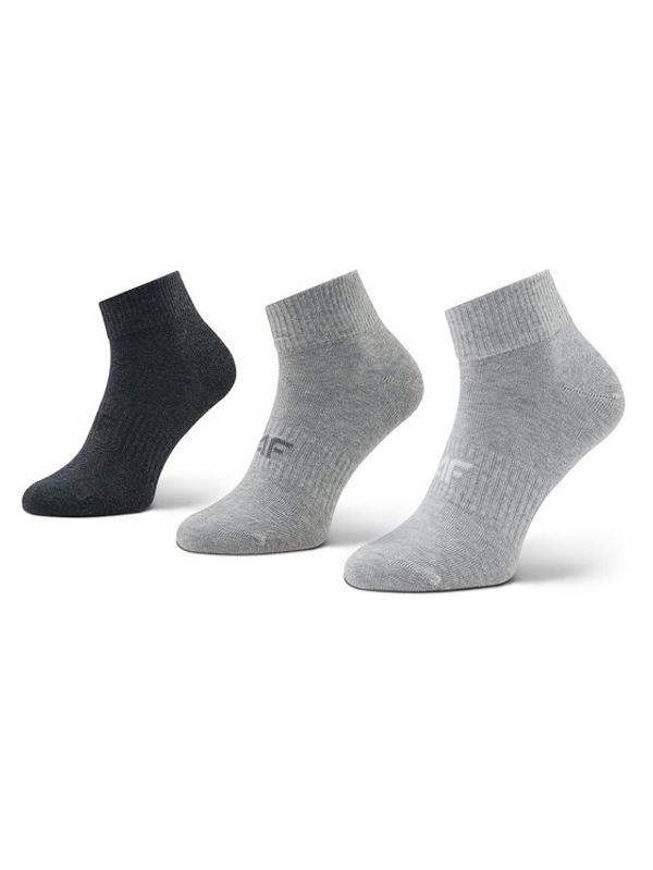 4F 4F Комплект 3 чифта дълги чорапи мъжки H4Z22-SOM302 Сив