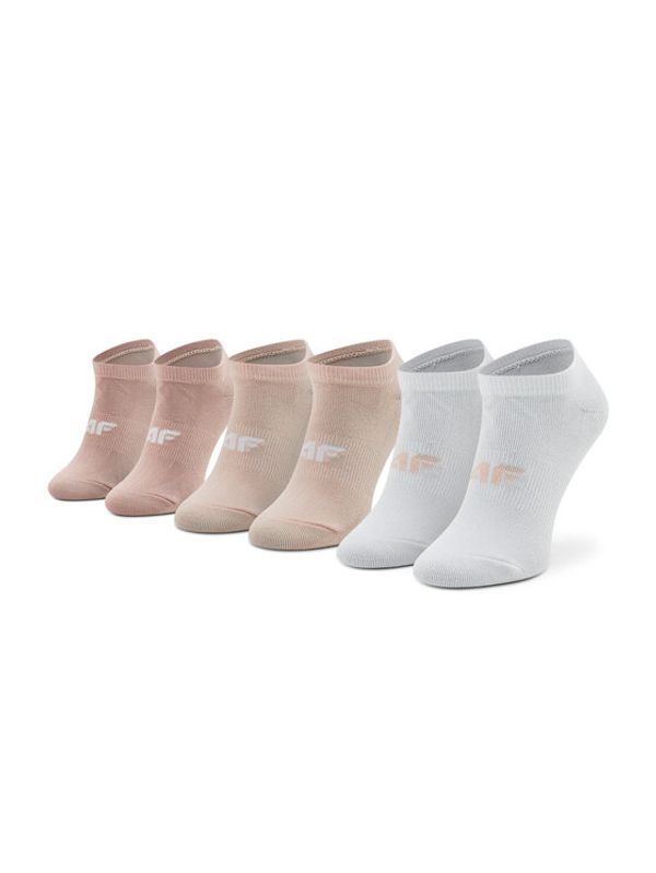 4F 4F Комплект 3 чифта къси чорапи дамски H4L22-SOD003 Розов