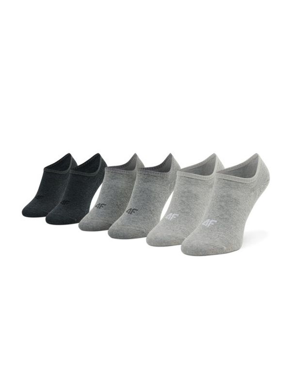 4F 4F Комплект 3 чифта къси чорапи дамски H4L22-SOD301 Сив