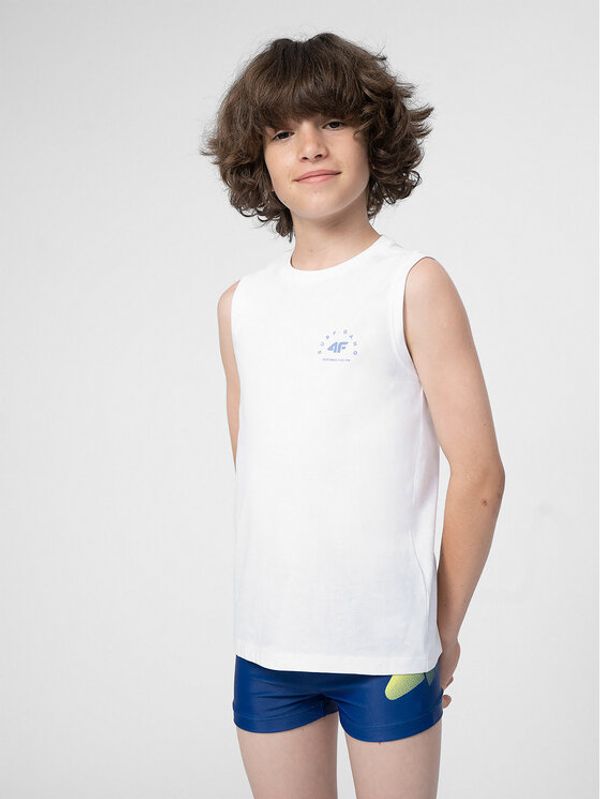 4F 4F Мъжки топ 4FJSS23TTSHM284 Бял Regular Fit