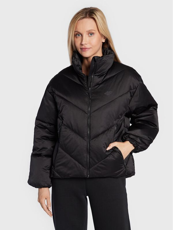 4F 4F Пухено яке H4Z22-KUDP019 Черен Regular Fit