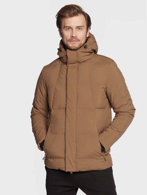 4F 4F Пухено яке H4Z22-KUMP007 Кафяв Regular Fit