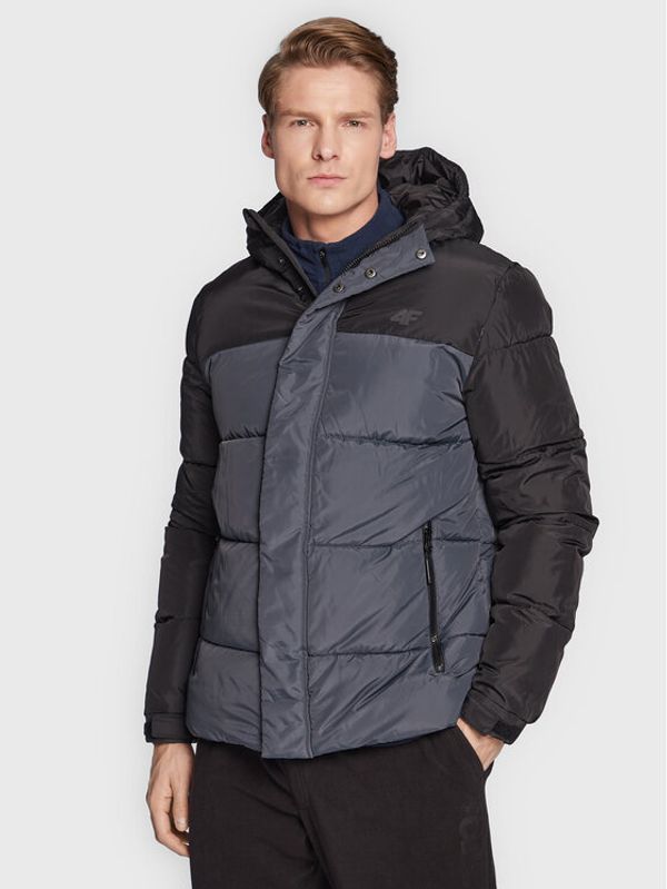 4F 4F Пухено яке H4Z22-KUMP009 Сив Regular Fit