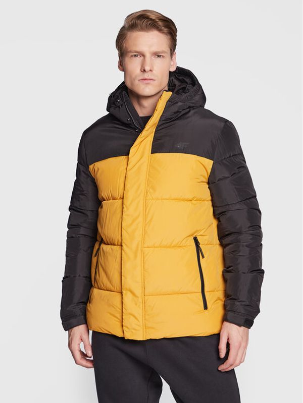 4F 4F Пухено яке H4Z22-KUMP009 Жълт Regular Fit