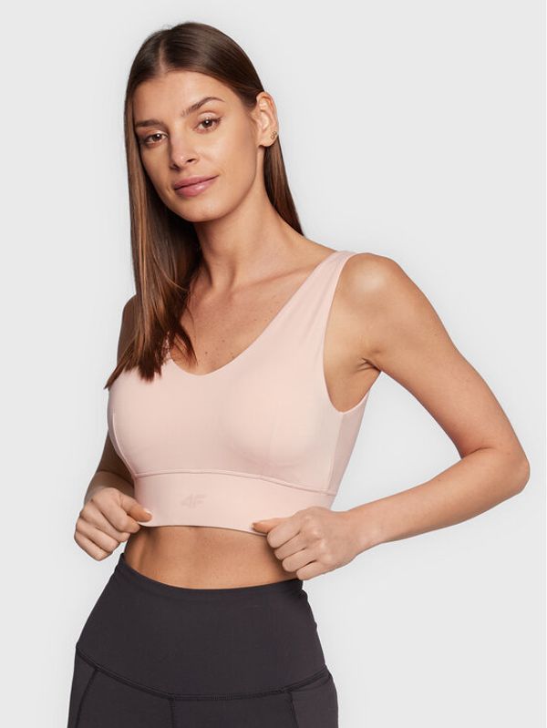 4F 4F Спортен сутиен H4Z22-STAD017 Розов